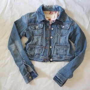 Mossimo Denim | Distressed Cropped Jean Jacket - XL